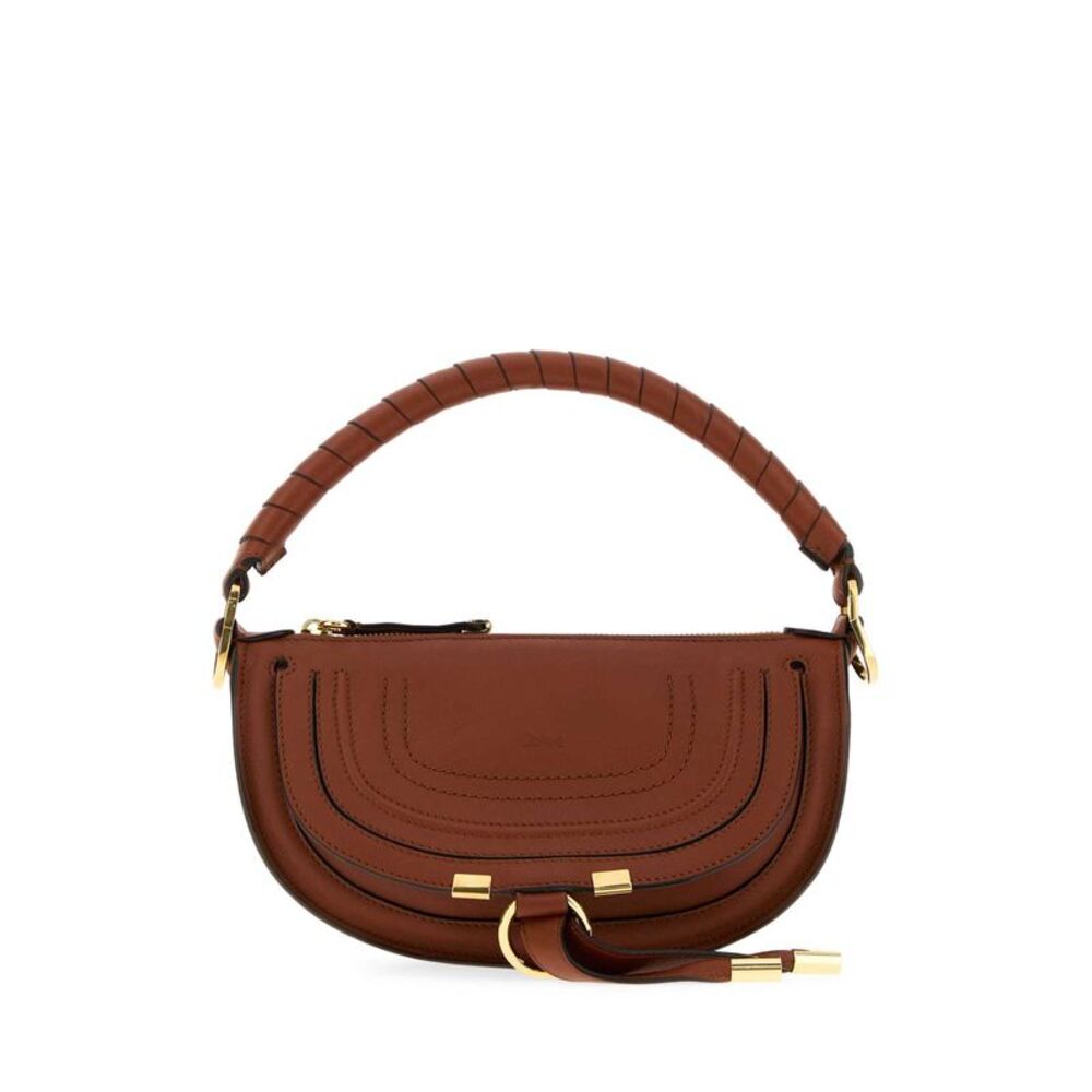 Chloe Women Brown Leather Mini Marcie Shoulder Bag